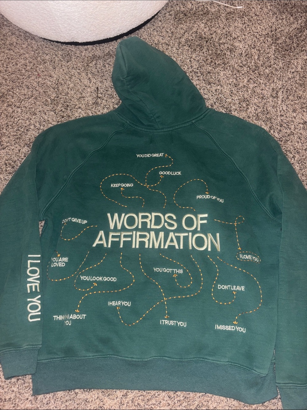 Words of Affirmation Green Hoodie Sweater Dandy Worldwide
